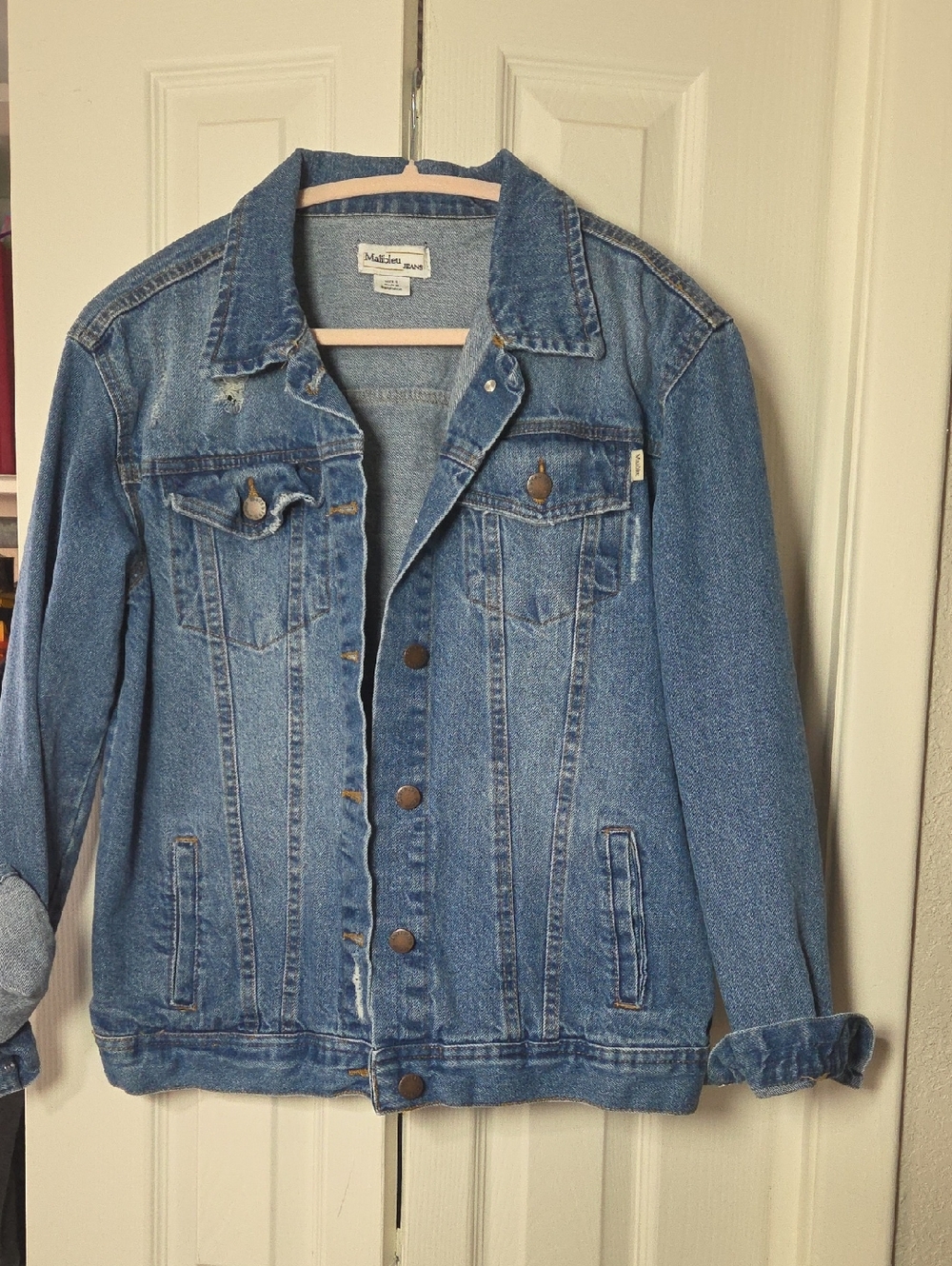 Malibleu Jeans Light Blue Denim Trucker Jacket - Women's Classic Jean Jacket